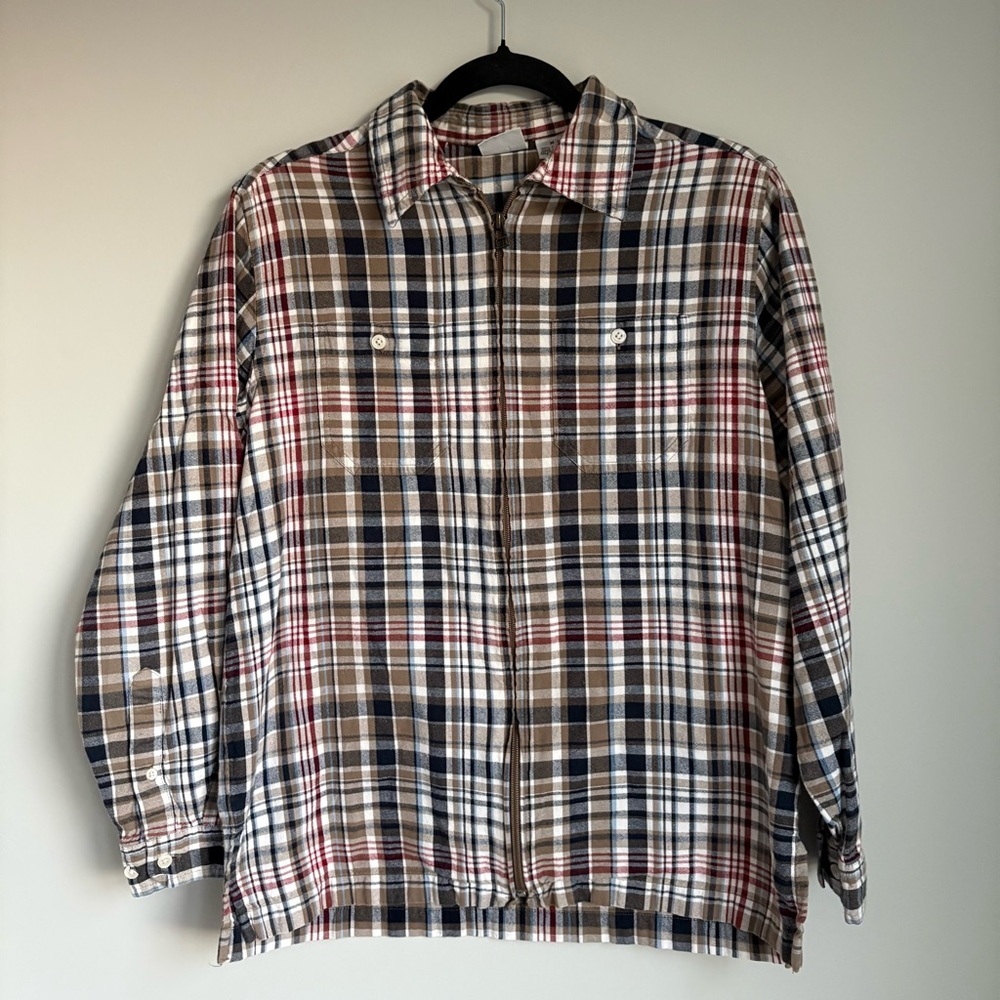 Carolina Colours Plaid Zip Up Jacket Shirt